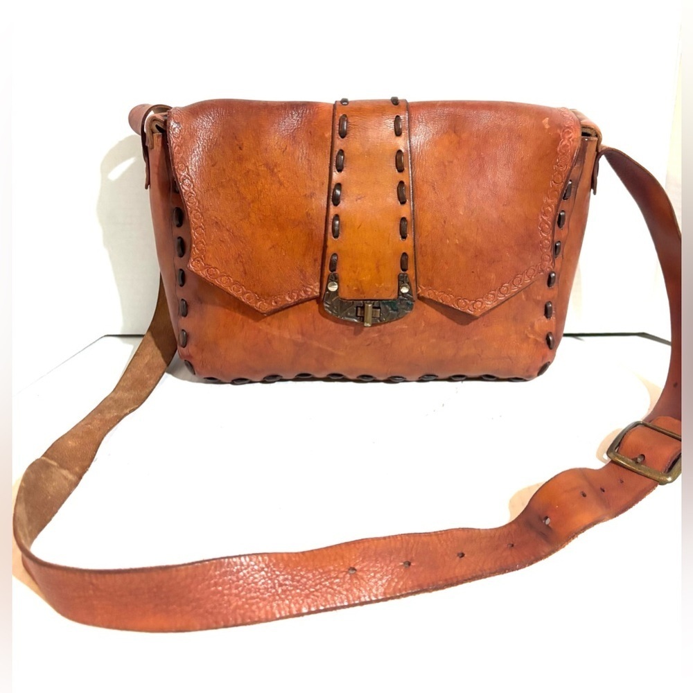 Vintage handmade Leather Shoulder Bag